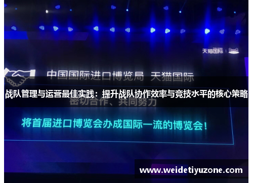 战队管理与运营最佳实践：提升战队协作效率与竞技水平的核心策略